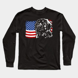Leonberger Mom Dad American Flag patriotic dog Long Sleeve T-Shirt
